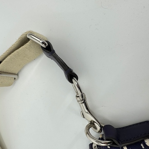 Coach Legacy Zebra Print Canvas Leather Trim Crossbody Bag Purse Purple 23410 - Picture 12 of 13